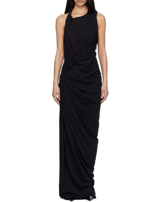 Entire studios Black Oaklyn Draped Halterneck Dress