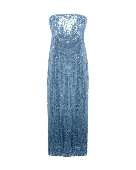Jonathan Simkhai Blue Leilani Sequin Gown