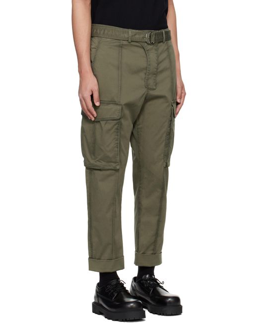 Balmain Black Cropped Cargo Trousers for men
