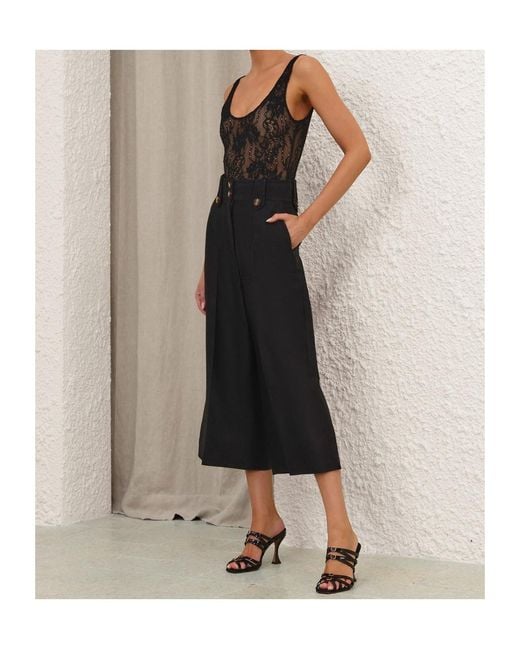 Zimmermann Black Lace Scoop Bodysuit
