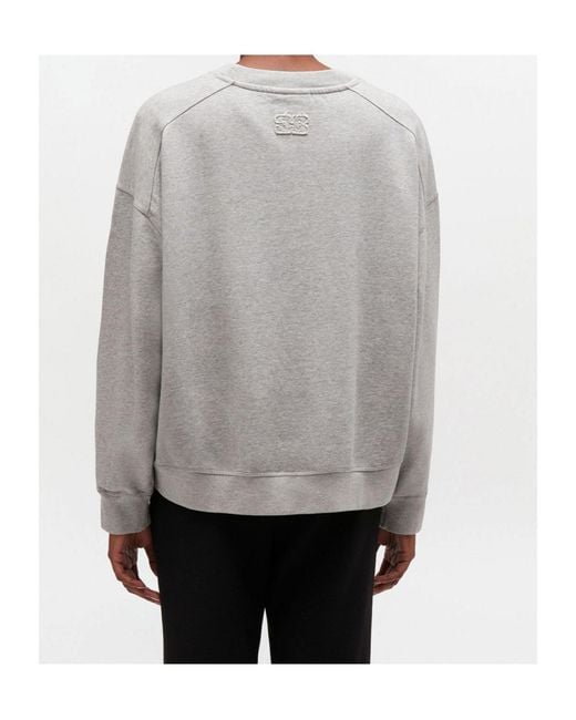 Ganni White Logo Crewneck Sweatshirt