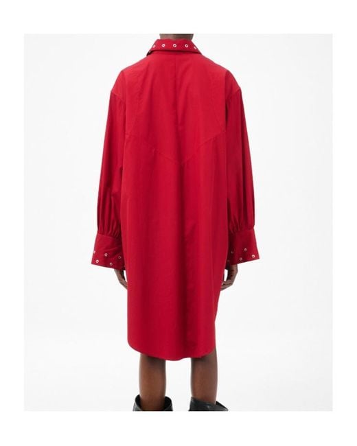 Our Legacy Red Frock Shirt Dress