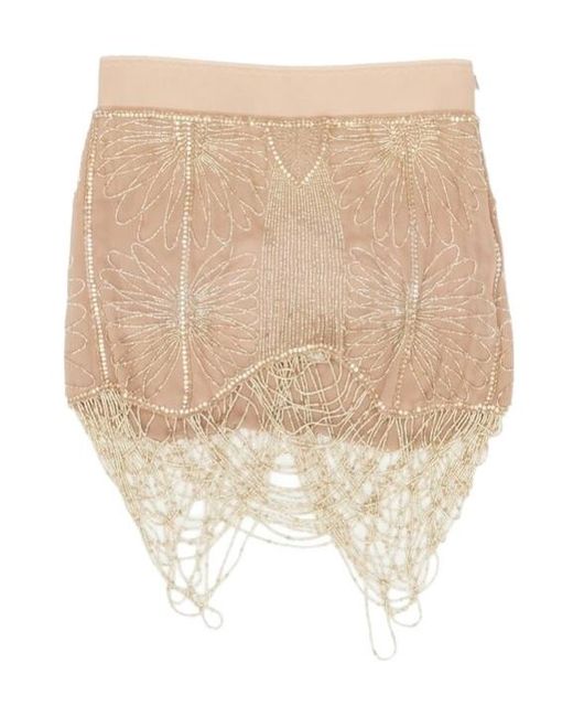 The Attico Natural The Embellished Mini Skirt
