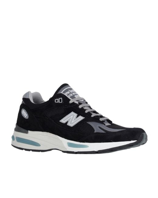 New Balance Black 991V2 Lace-Up Sneakers for men