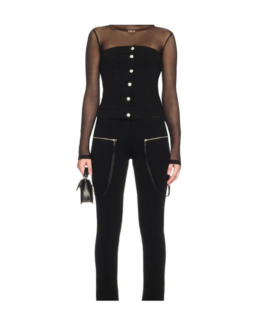 Off-White c/o Virgil Abloh Black Corset-Style Top
