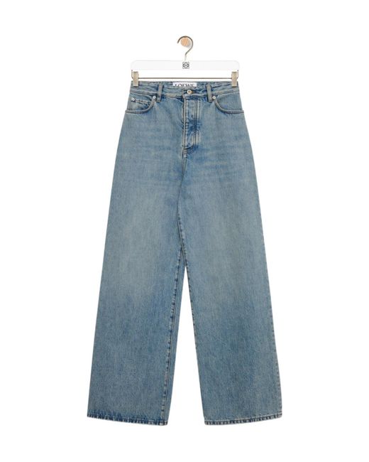 Loewe Blue Logo Patch Wide-Leg Jeans