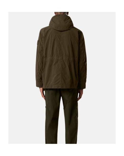 Stone Island Green Short Parka With Anti-Drop Finish for men