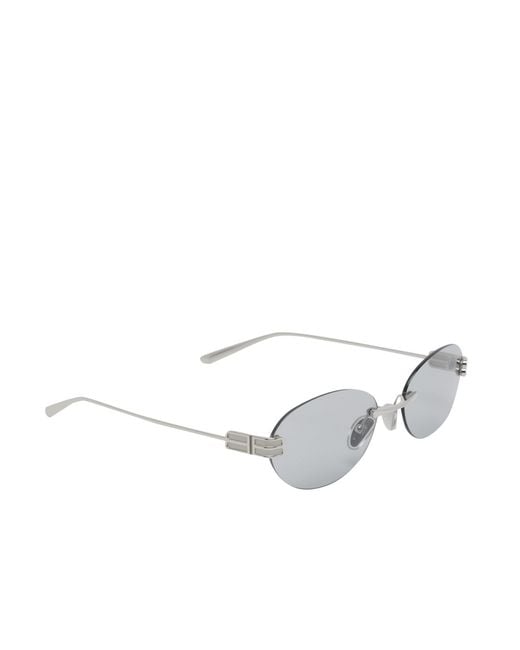 Balenciaga White Eyewear Oval Frame Sunglasses