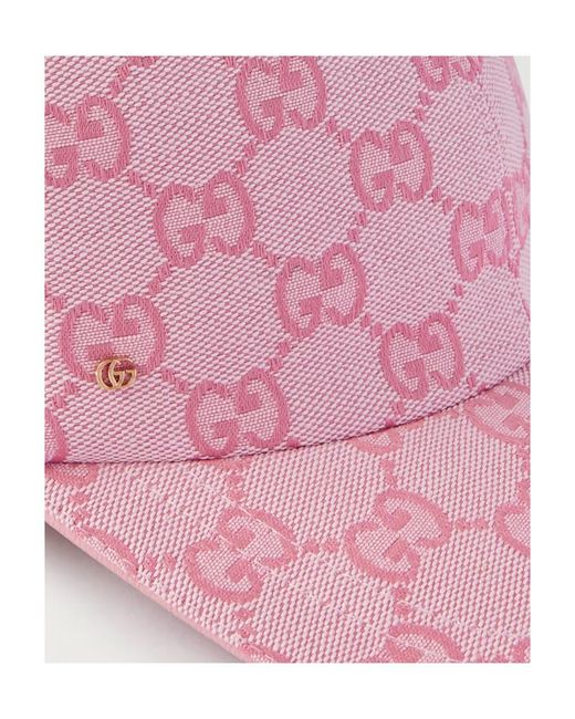 Gucci Pink Gg Detailed Baseball Cap
