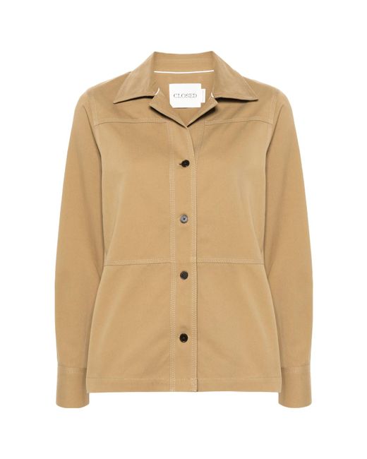 Closed Natural Panelled Twill Shirt Jacket