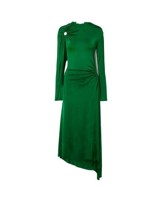 Victoria Beckham Green Long-Sleeved Dress
