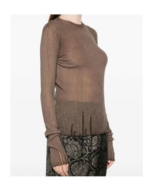 Uma Wang Brown Crew Neck Knitwear