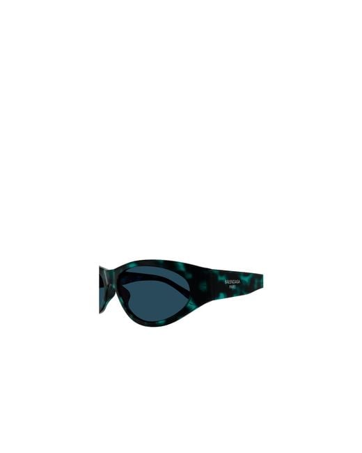 Balenciaga Blue Eyewear Oval Frame Sunglasses