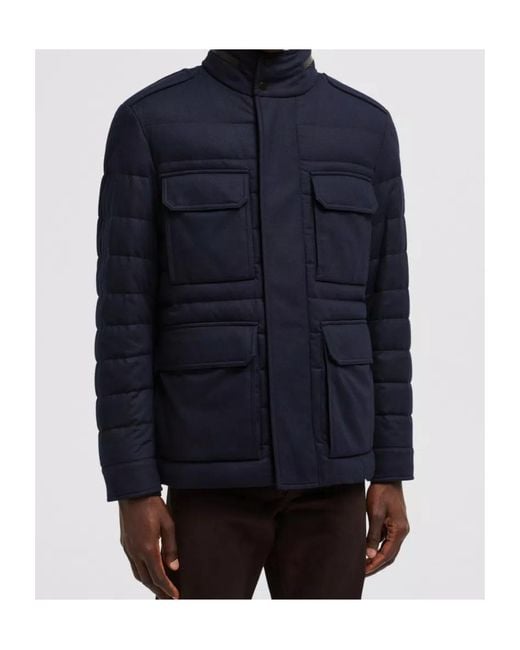 Moncler Blue Munt High-Neck Padded Jacket for men