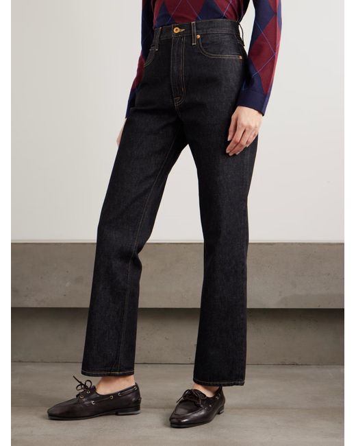SLVRLAKE Denim Black London High-Waisted Straight Leg Jeans