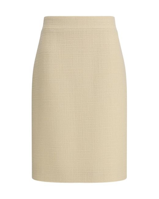 Valentino Natural Straight Hem Tweed Skirt