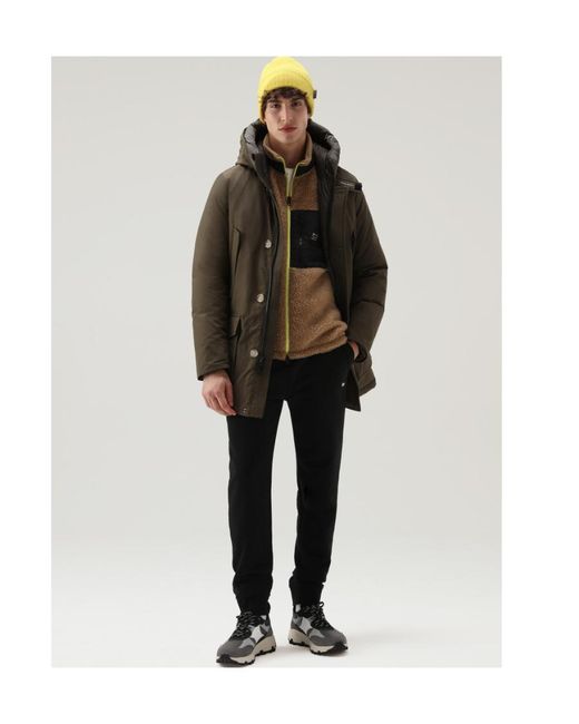Woolrich Brown Arctic Hooded Down Coat for men