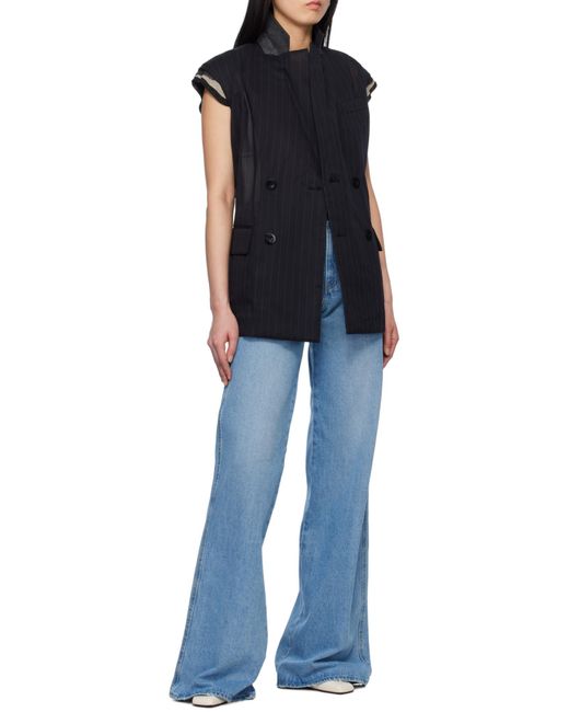 Sacai Blue Storm Flap Pinstriped Waistcoat