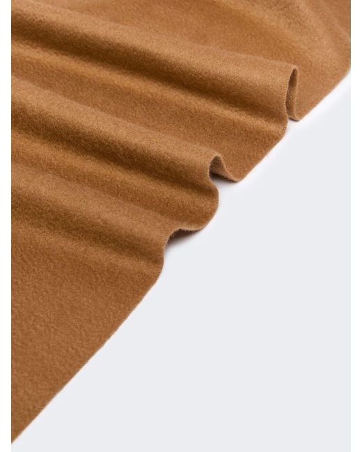 Max Mara Natural Cashmere Stole With Monogram Embroidery