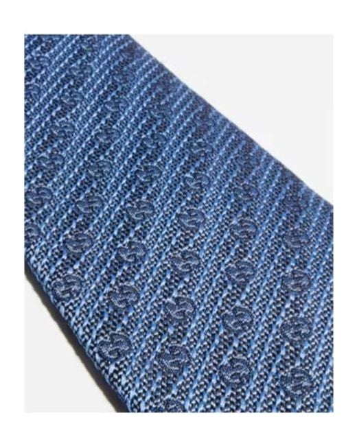 Gucci Blue Gg Silk Jacquard Tie for men