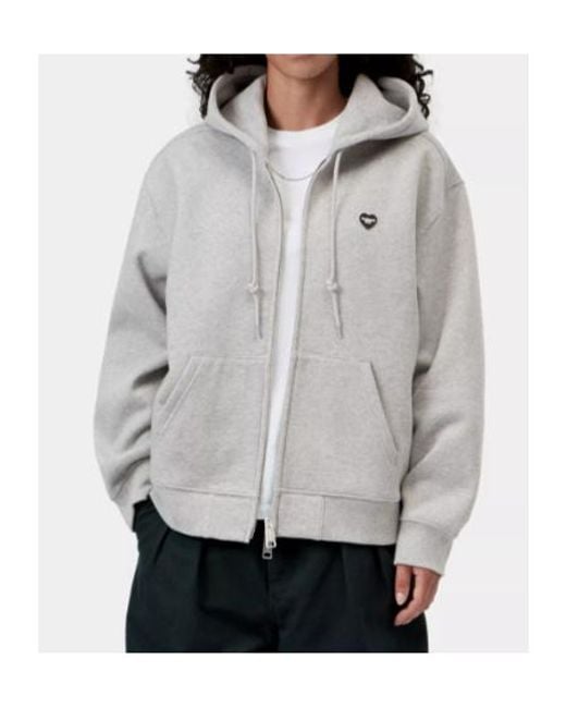 Carhartt Gray Hooded Small Heart Patch Jacket