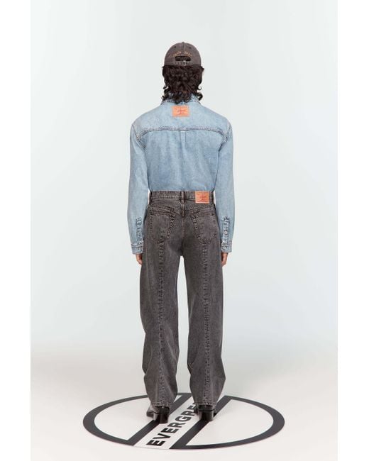 Y. Project Gray Draped Low-Rise Wide-Leg Jeans for men
