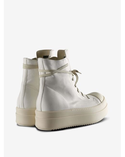 Rick Owens Gray Lace-Up High-Top Sneakers for men
