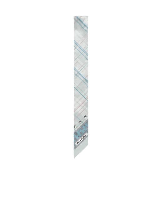 Acne White Checked Scarf