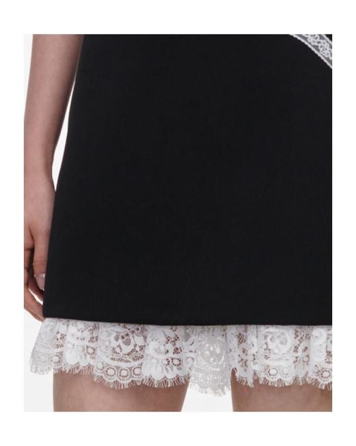 Self-Portrait Black Bow Lace Mini Dress