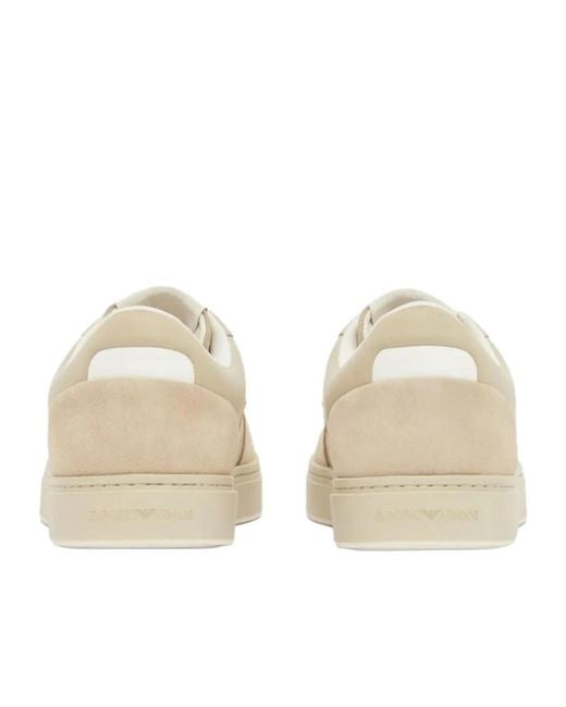 Emporio Armani Natural Lace-Up Sneakers for men