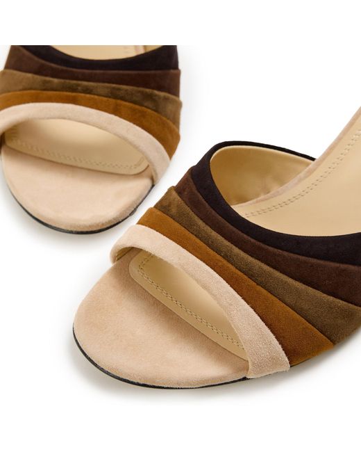 Mach & Mach Natural Colorblock Heeled Mules