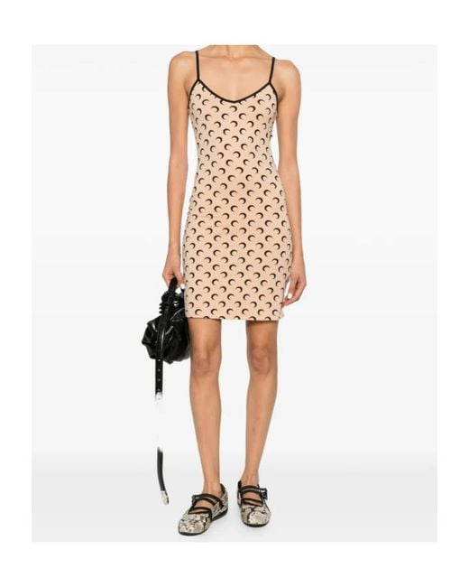 MARINE SERRE Natural Moon Mini Dress