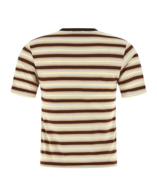 Auralee White Gradient Striped T-Shirt