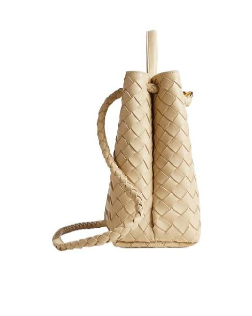Bottega Veneta Metallic Andiamo Medium Top Handle Bag