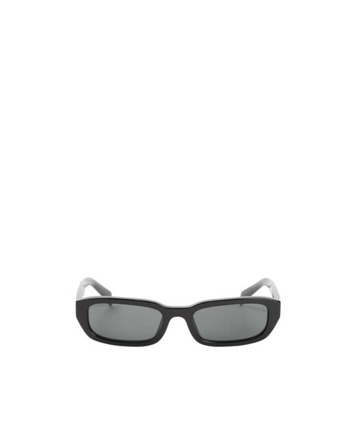 Prada White Eyewear Rectangular Frame Sunglasses