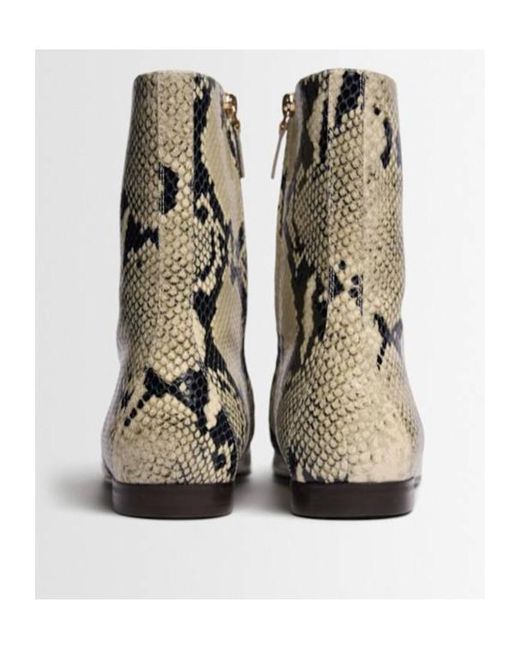 Khaite Brown Colt Python Print Ankle Boots