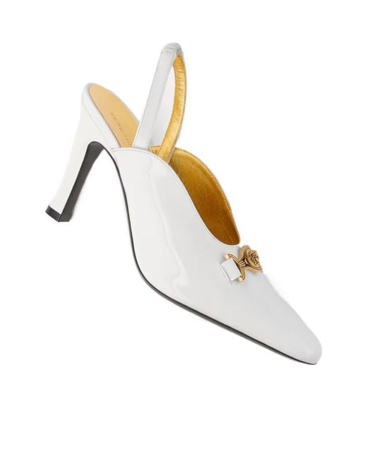 Versace White Marisa Patent Slingbacks 90 Mm