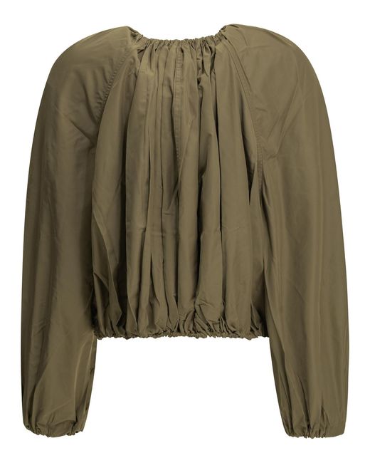 Totême  Green Parachute Gathered Jacket