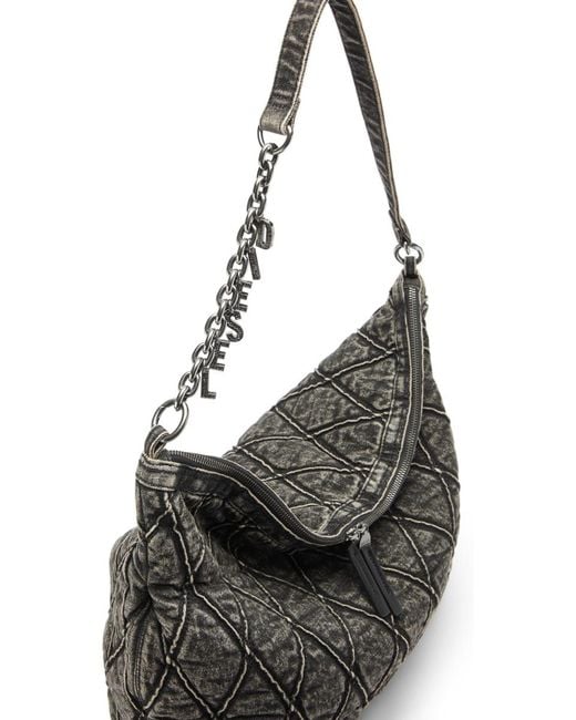 DIESEL Black Charm-D Quilted Shoulder Bag