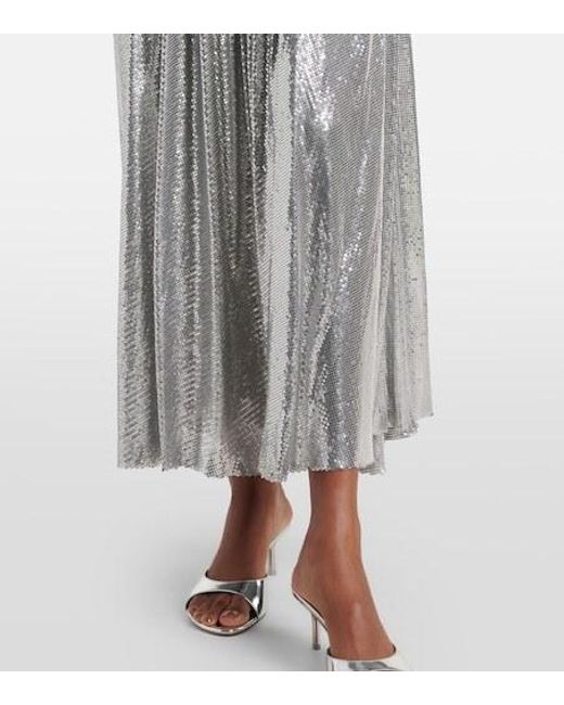 Rabanne Gray Chainmail Draped Maxi Skirt