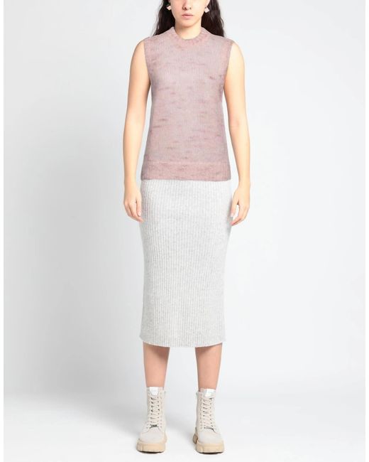 Ganni Pink Fashion Solid Color Sleeveless Knit Tank Top