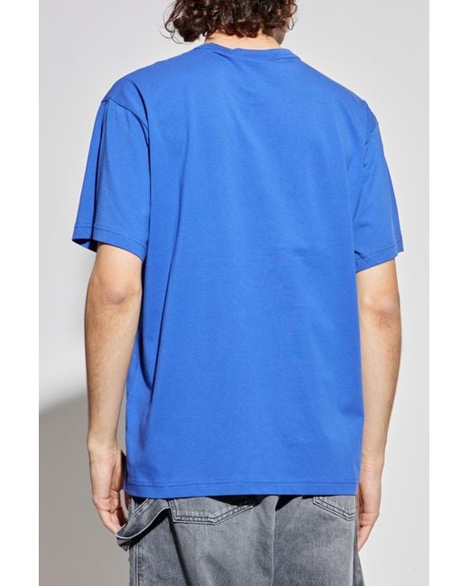 Versace Jeans Blue Couture Logo Printed Crewneck T-Shirt for men