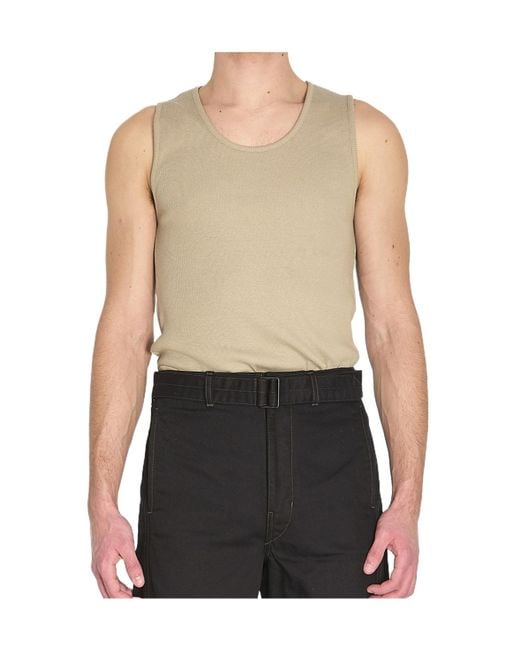 Lemaire Black Ribbed Tank Top for men