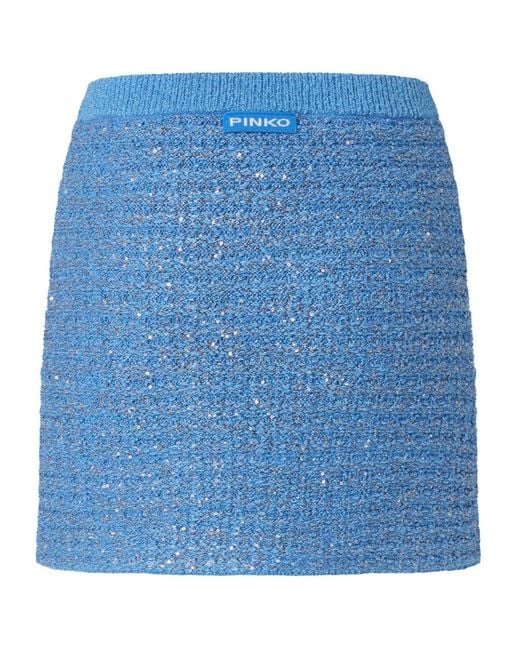 Pinko Blue Miletto Knitted Mini Skirt