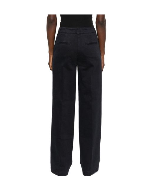 Peserico Black Wide-Leg Tailored Trousers