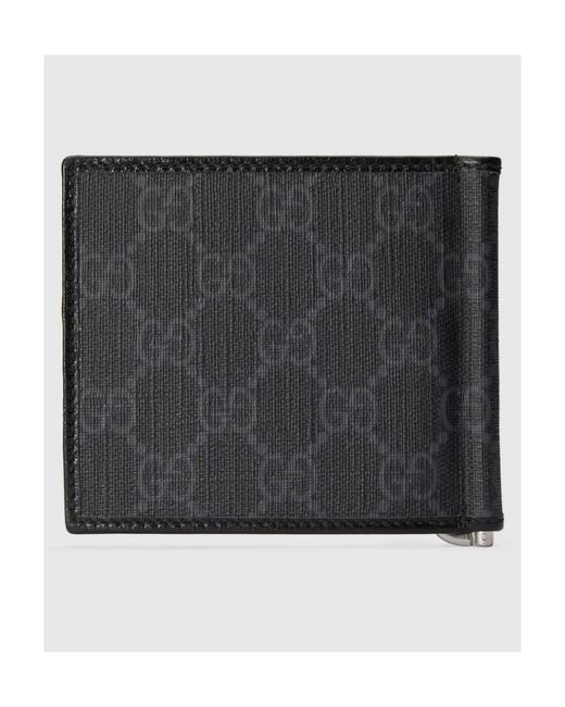 Gucci Black Monogrammed Bi-Fold Wallet for men
