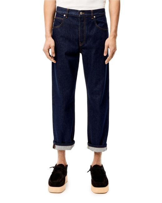 Loewe Blue Logo-Patch Straight Jeans for men