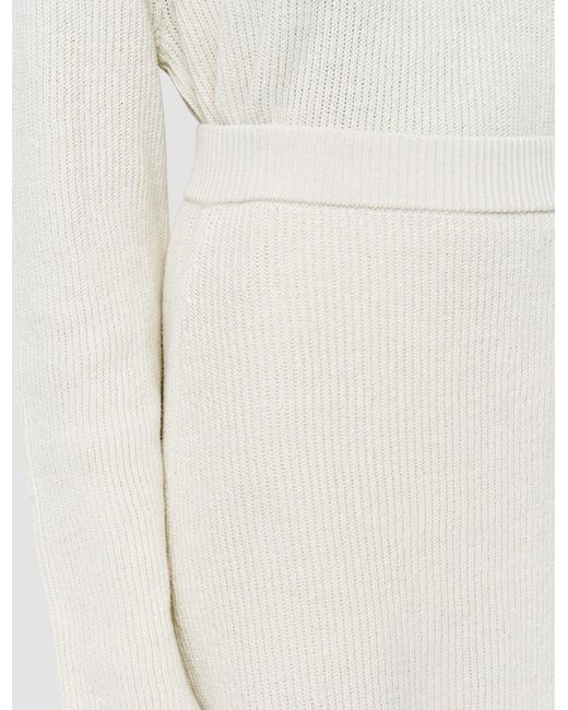Joseph White Ribbed Knit Midi Skirt