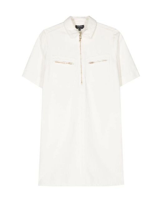 A.P.C. White Rosa Denim Mini Dress