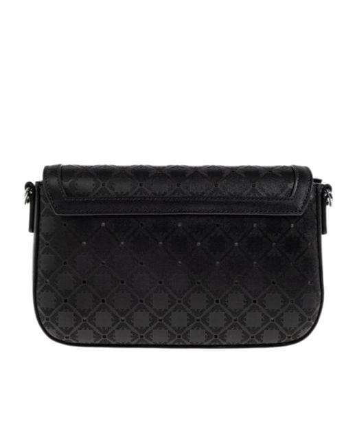 Emporio Armani Black Logo-Pattern Shoulder Bag